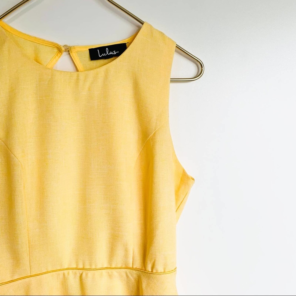 Lulus BACKLESS SKATER DRESS Yellow - Picture 3 of 6